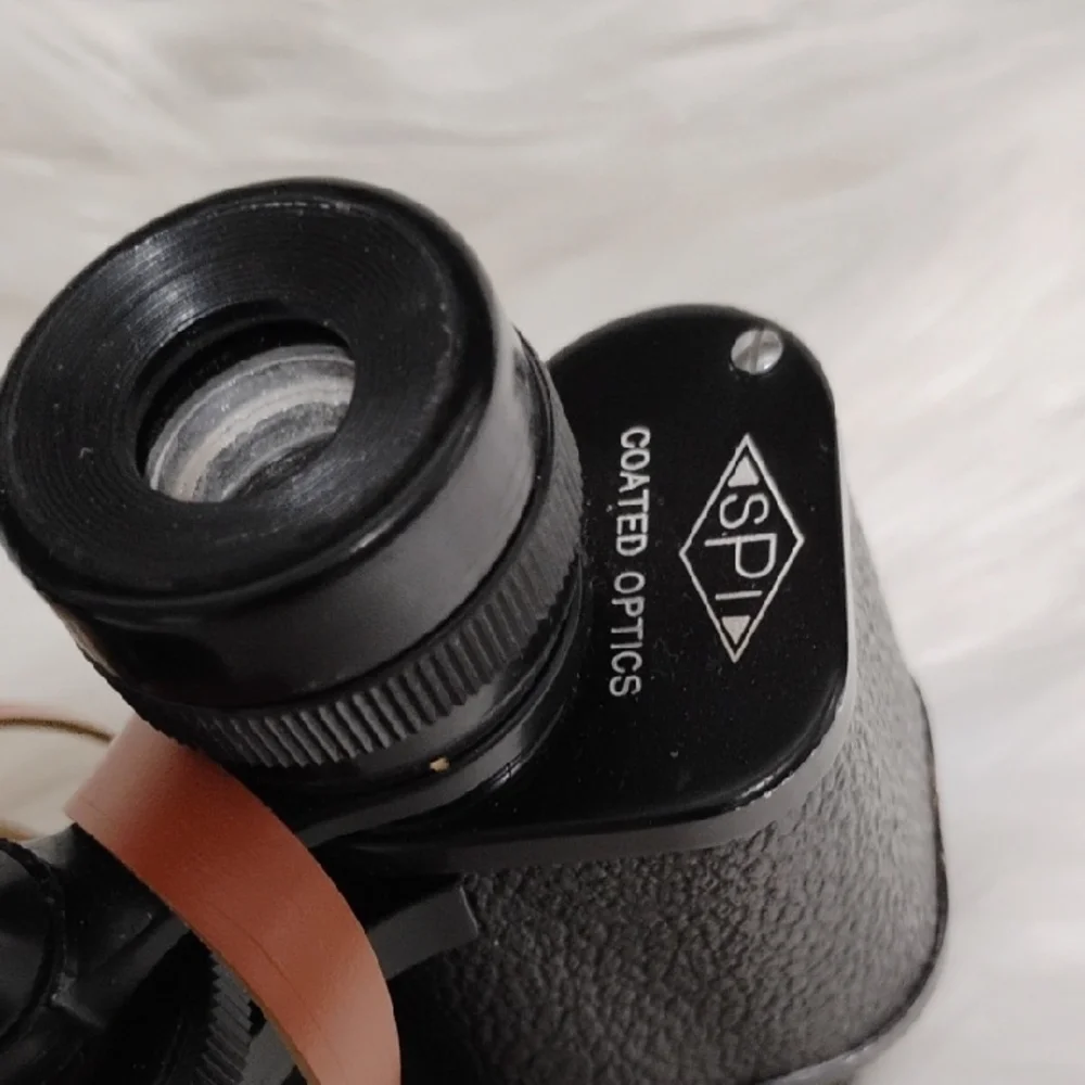 SPI Black Binoculars with Tan Strap 7x35